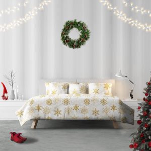 Winter Christmas Snowflakes Duvet Cover Set